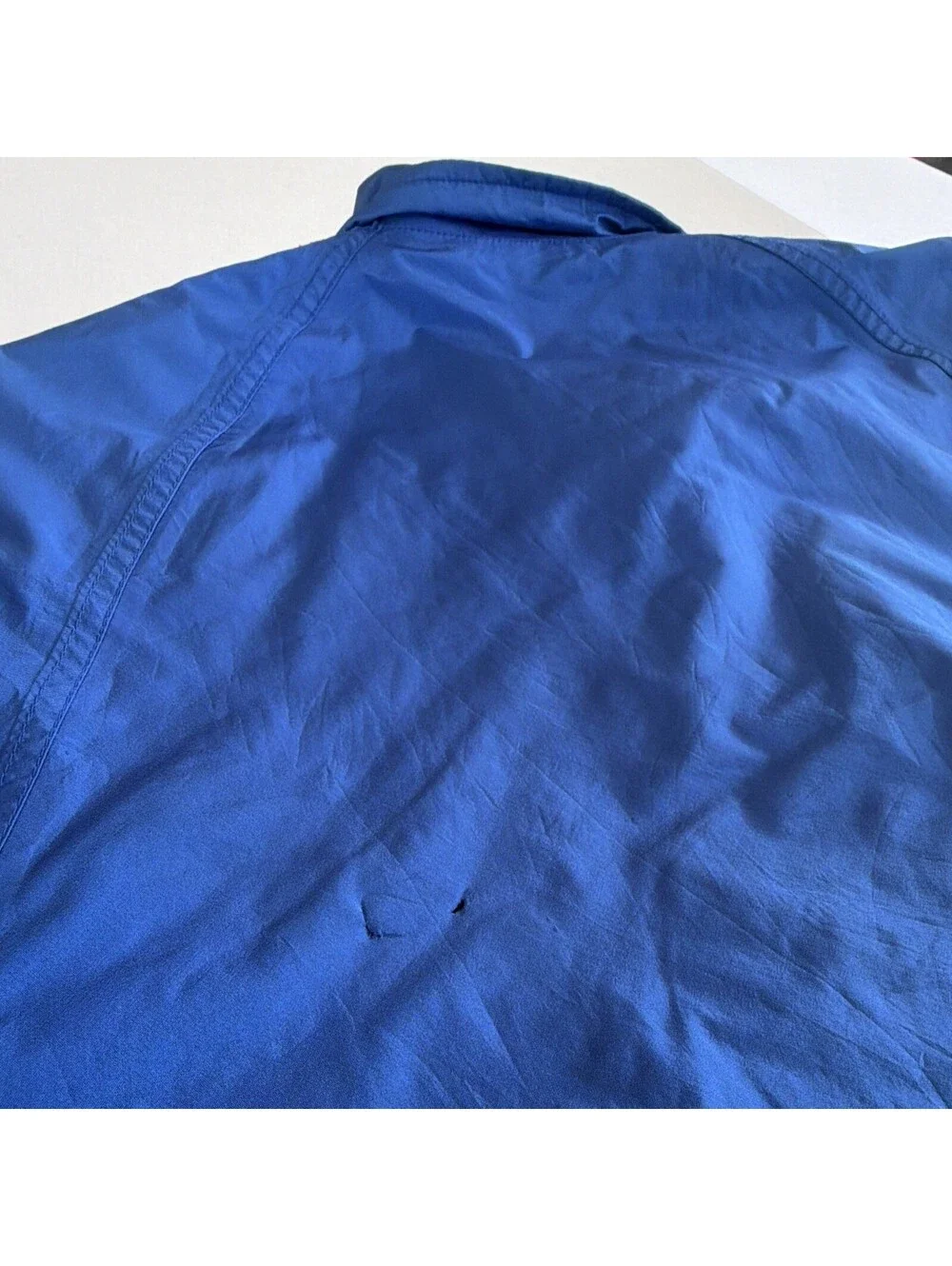 Vintage The North Face Men's Blue Red Solid Full Zip Logo Jacket Pockets Size M